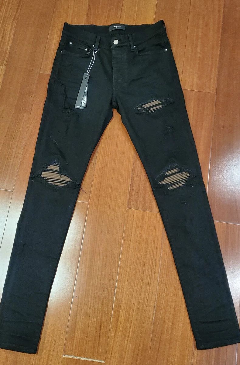 Amiri Amiri mx1 pure black denim Size US 31 - 1 Thumbnail