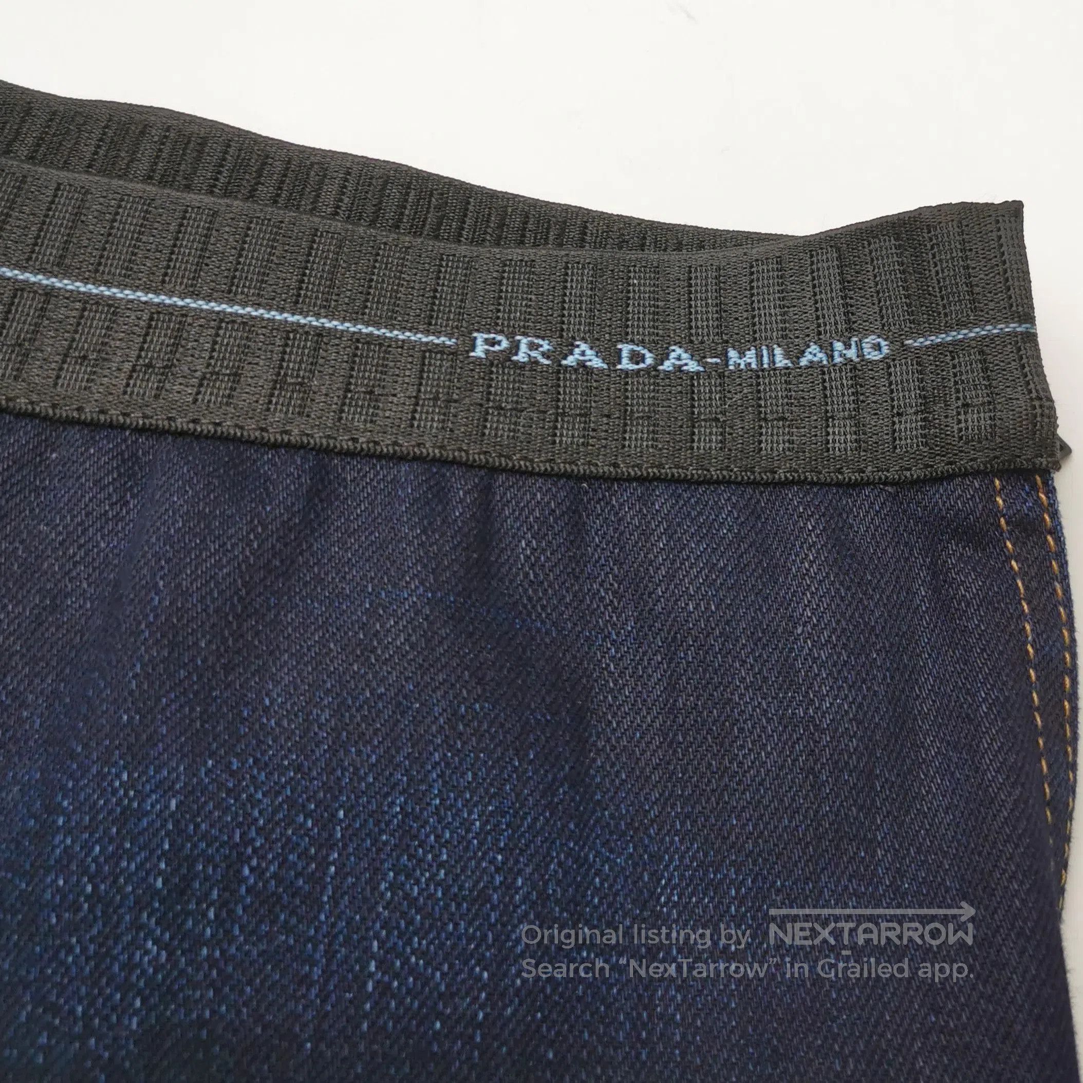 Prada Prada Logo Cotton Denim Long Pants Size 38 . Size 37" - 2 Thumbnail