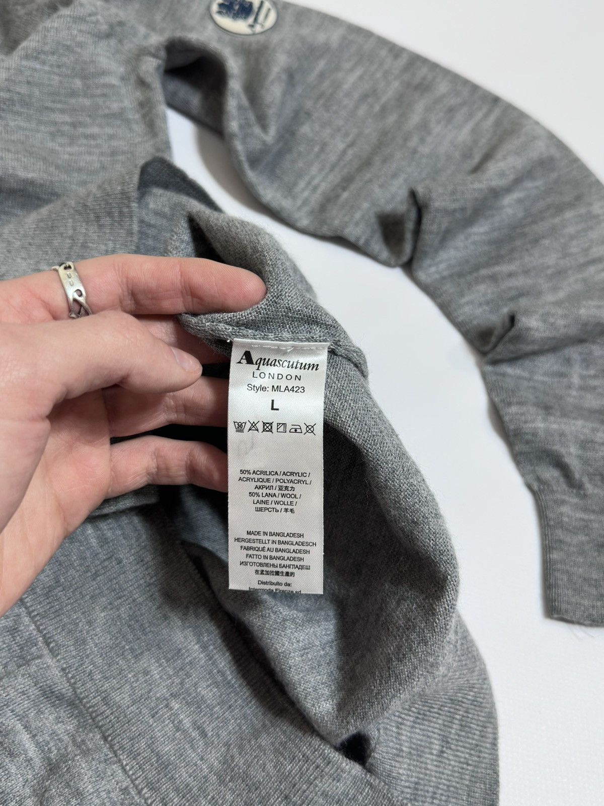 Aquascutum Aquascutum London Grey Sweater Size US L / EU 52-54 / 3 - 6 Thumbnail