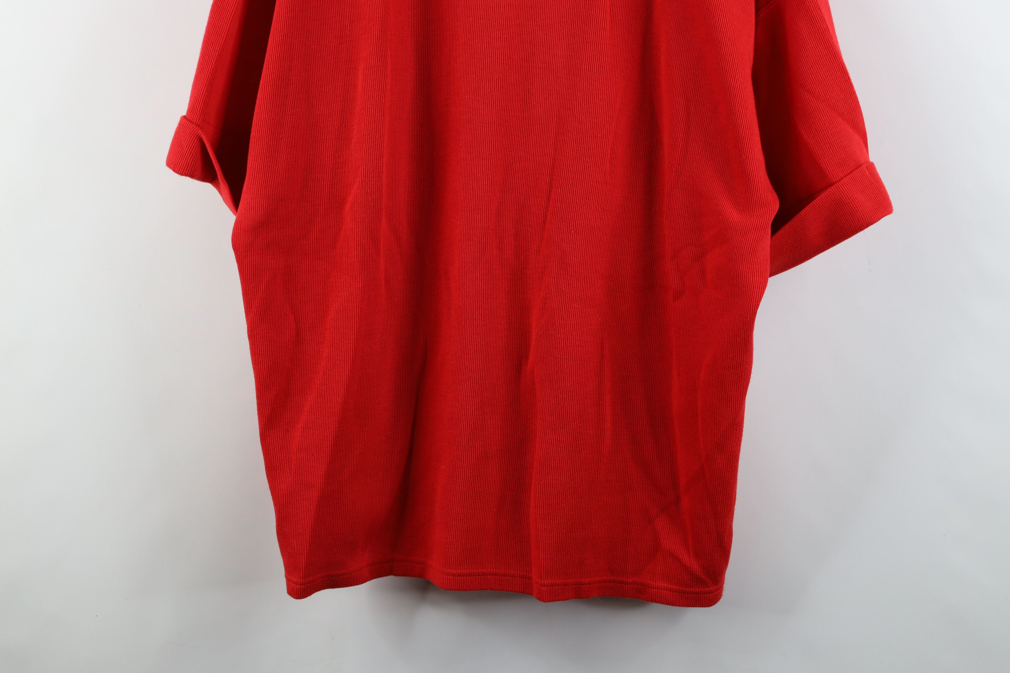 Express × Vintage Vintage 90s Express Baggy Thermal Ribbed Knit T-Shirt Red Size L / US 10 / IT 46 - 3 Thumbnail