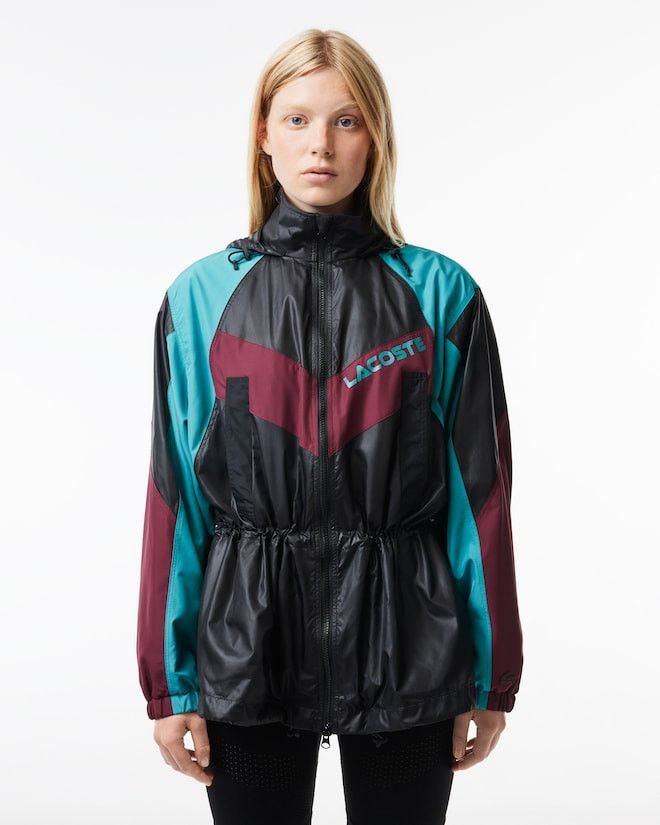Lacoste 42 L Lacoste Track Jacket Oversized Colorblock Black Teal Size L / US 10 / IT 46 - 1 Thumbnail