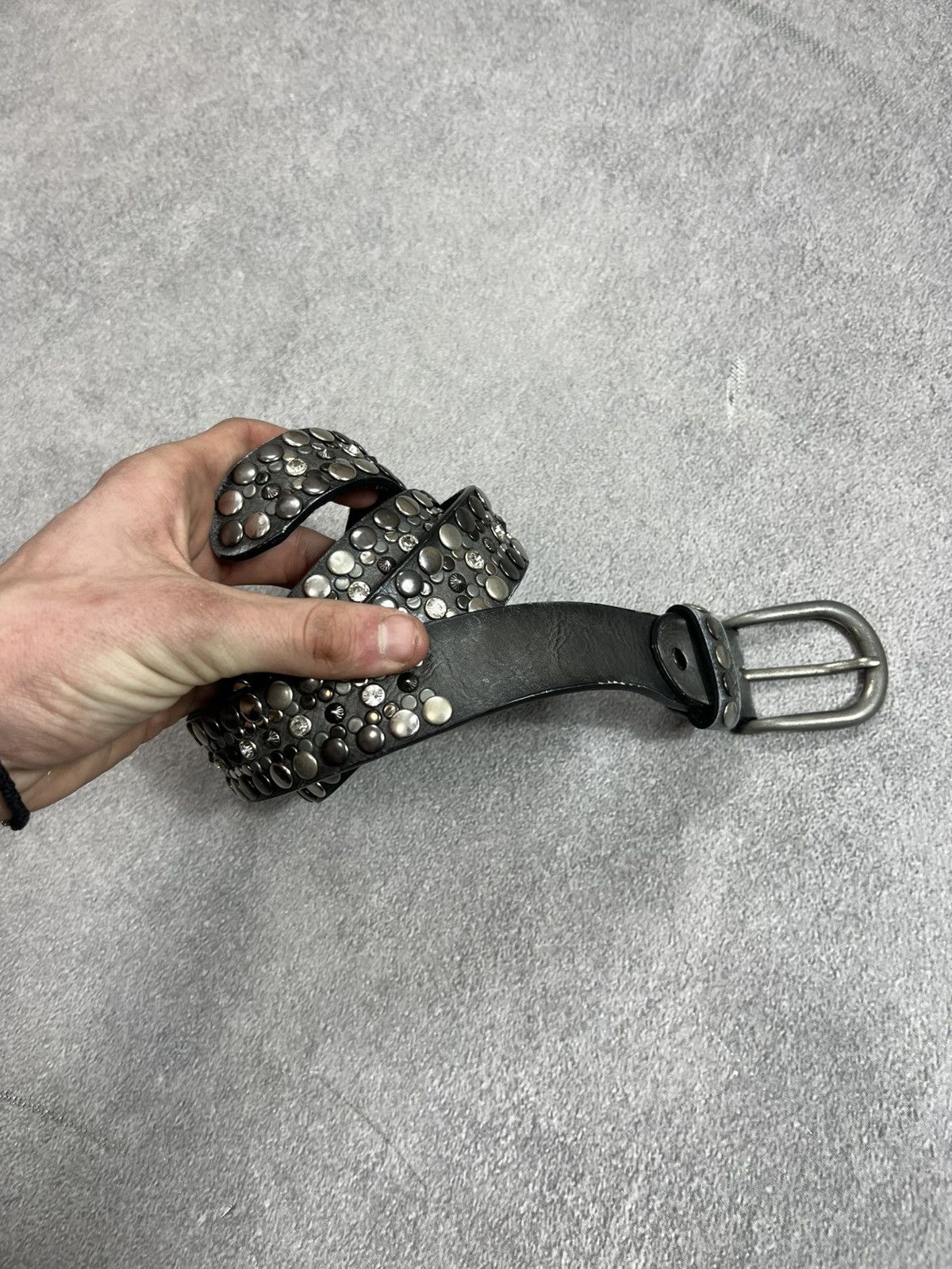 Japanese Brand Vintage Balenciaga Style Japanese Punk Leather Belt 90s Size ONE SIZE - 4 Thumbnail