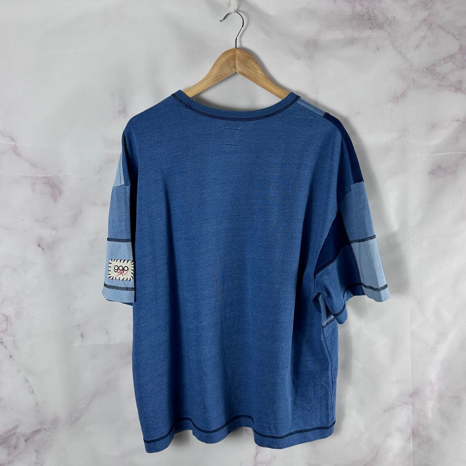 Gap SWJP Japan Exclusive Indigo Patchwork Cropped Tee Size US L / EU 52-54 / 3 - 5 Thumbnail
