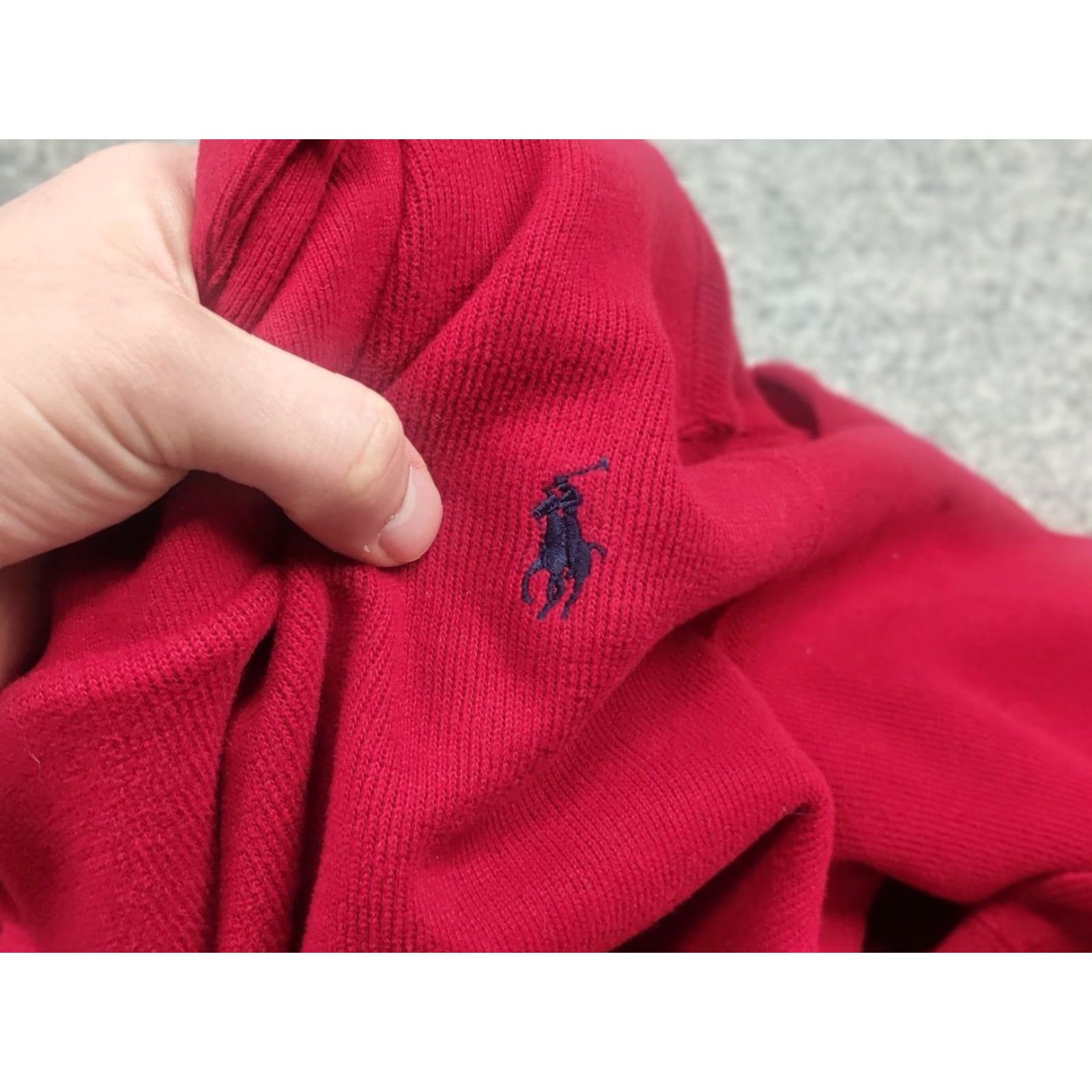 Polo Ralph Lauren VINTAGE Polo Ralph Lauren Red Logo Cotton Half-Buttoned Jumper Pullover Size US L / EU 52-54 / 3 - 7 Thumbnail