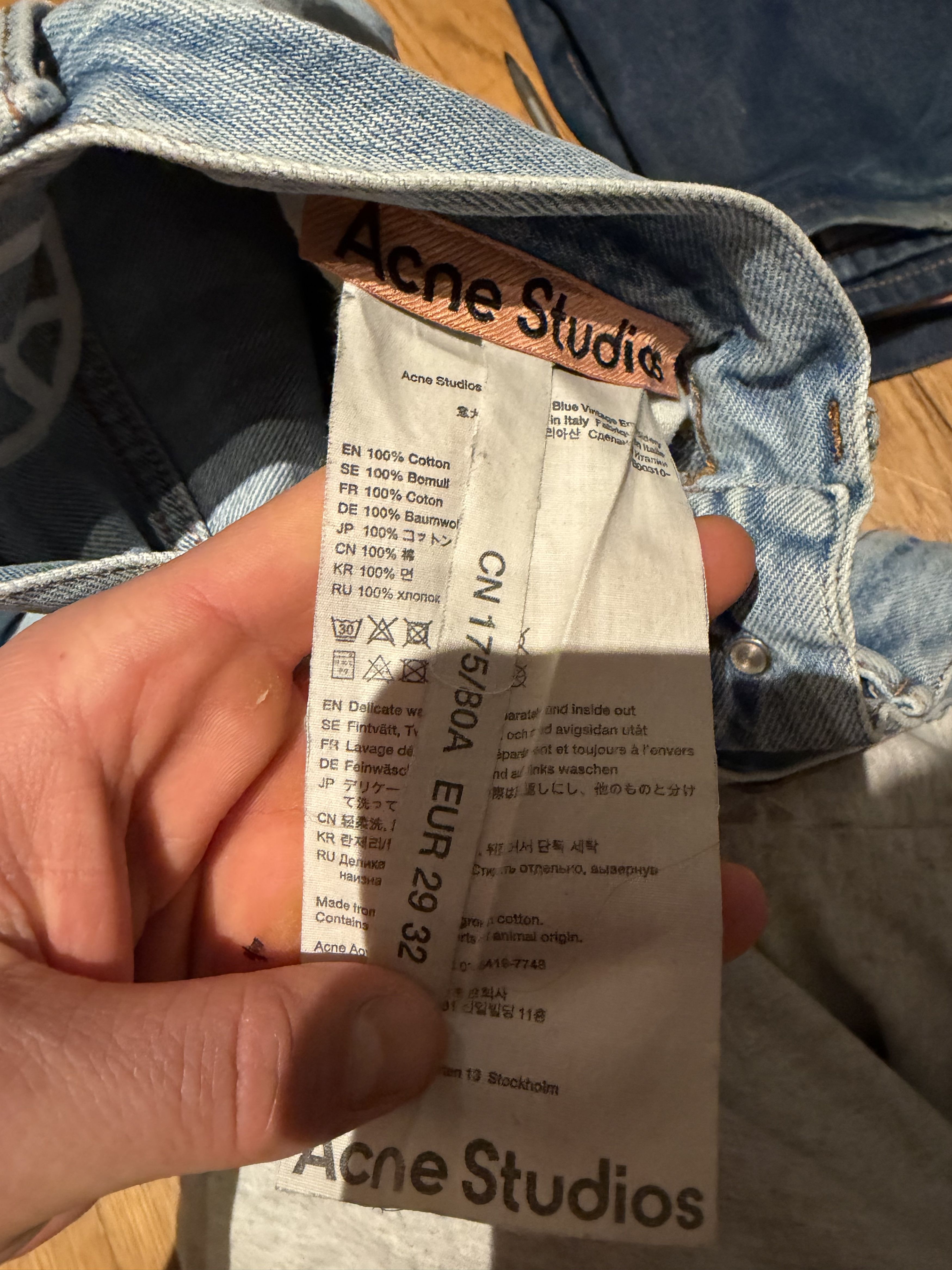 Acne Studios Acne Studios 2021M Light Blue Embroidery hippie denim jeans Size US 29 - 7 Thumbnail
