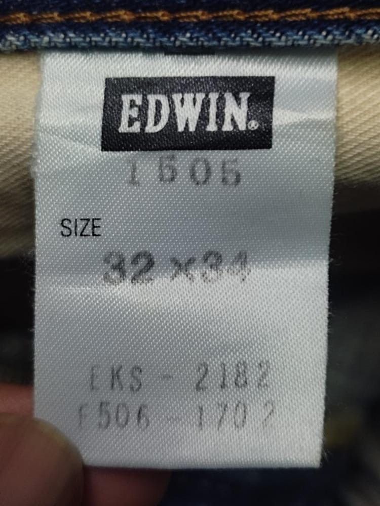 Edwin × Vintage EDWIN 505 SELVEDGE DISTRESSED JEANS FADED BLUE Size US 34 / EU 50 - 10 Thumbnail