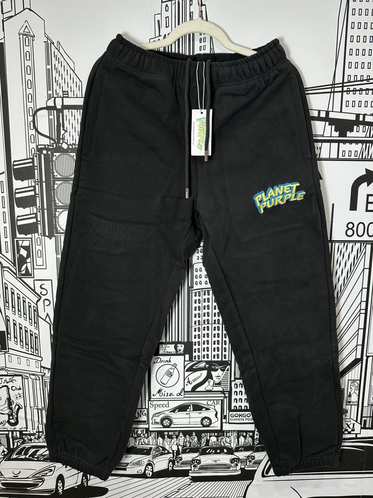 Other Planet Purple Stacked Logo Sweatpants Small Black Size US 30 / EU 46 - 1 Thumbnail