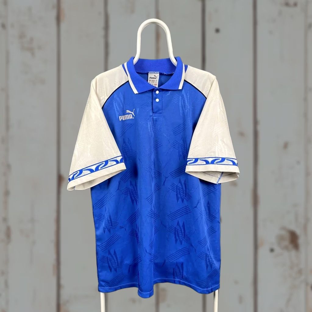 Puma Puma Mens Polo Shirt Size XL Blue Polyester Cotton Collared Short Sleeve Vintage US BUYERS: PLEASE NOTE Size US XL / EU 56 / 4 - 1 Thumbnail