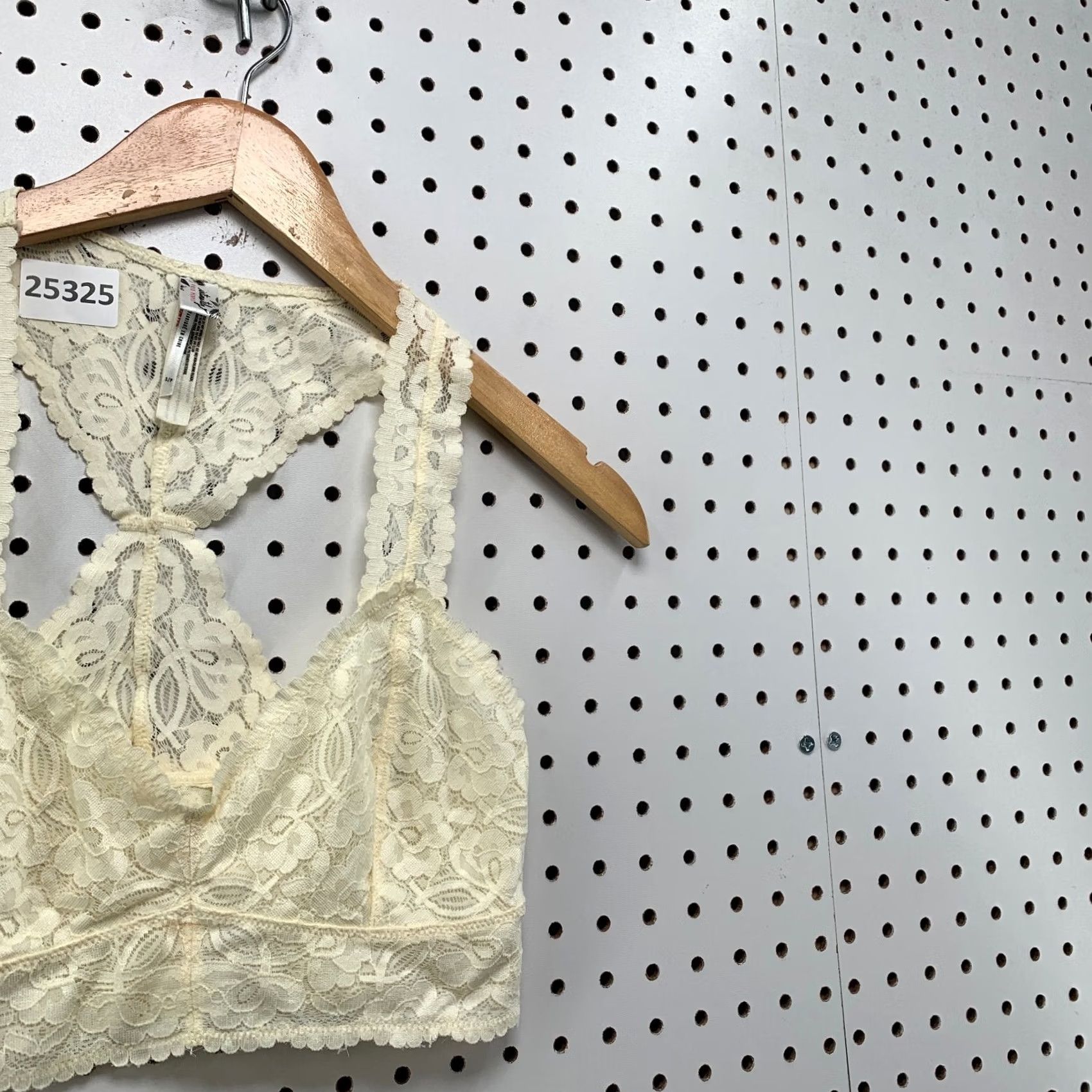Free People Intimately Free People Galloon Nylon Lace Halter Bralette Beige Small 13x12 Size ONE SIZE - 4 Thumbnail