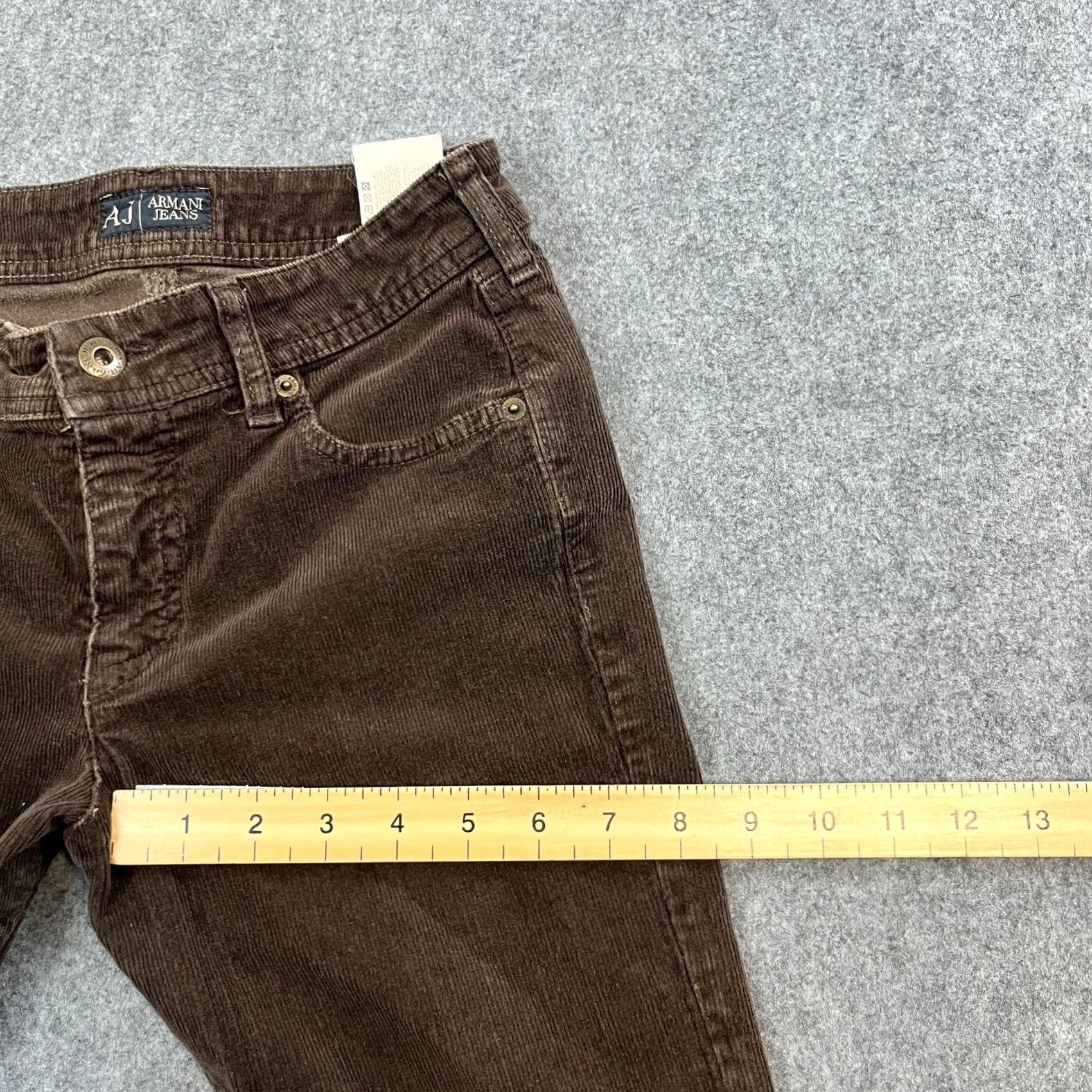 Armani Armani Womens Corduroy Jeans Slim Fit 27 30 UK 8 Brown Vintage Stretch Tapered 5-Pocket Denim Jeans Womens" Size 30" / US 8 / IT 44 - 5 Thumbnail