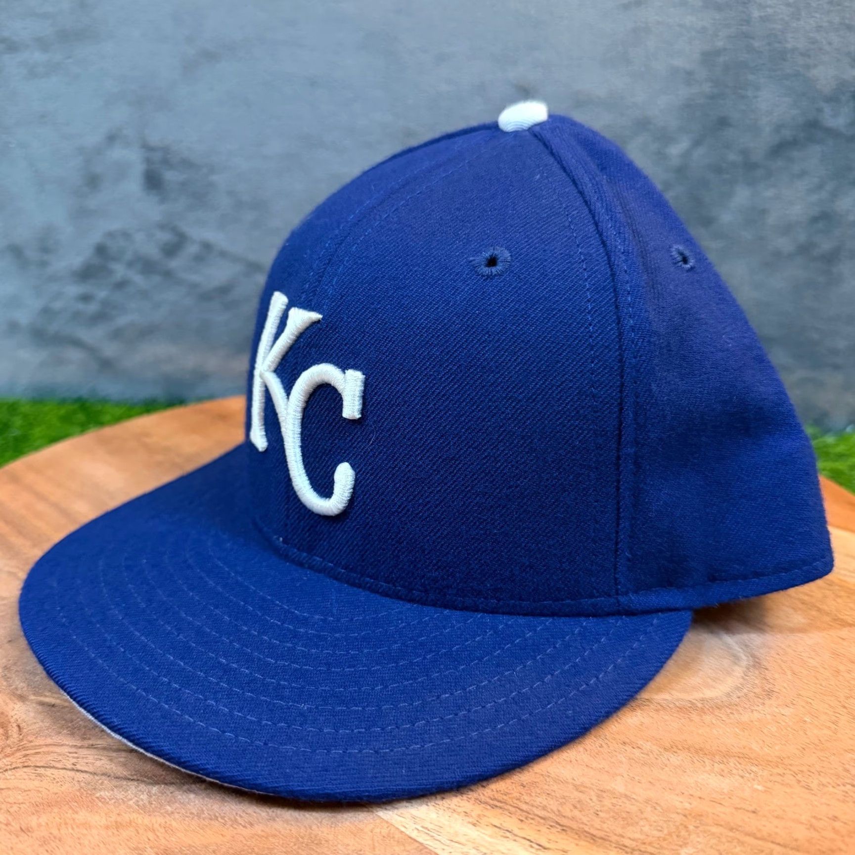 New Era VINTAGE New Era Kansas City Royals Hat 59FIFTY Blue Wool Fitted MLB USA Mens 7 Size ONE SIZE - 2 Thumbnail