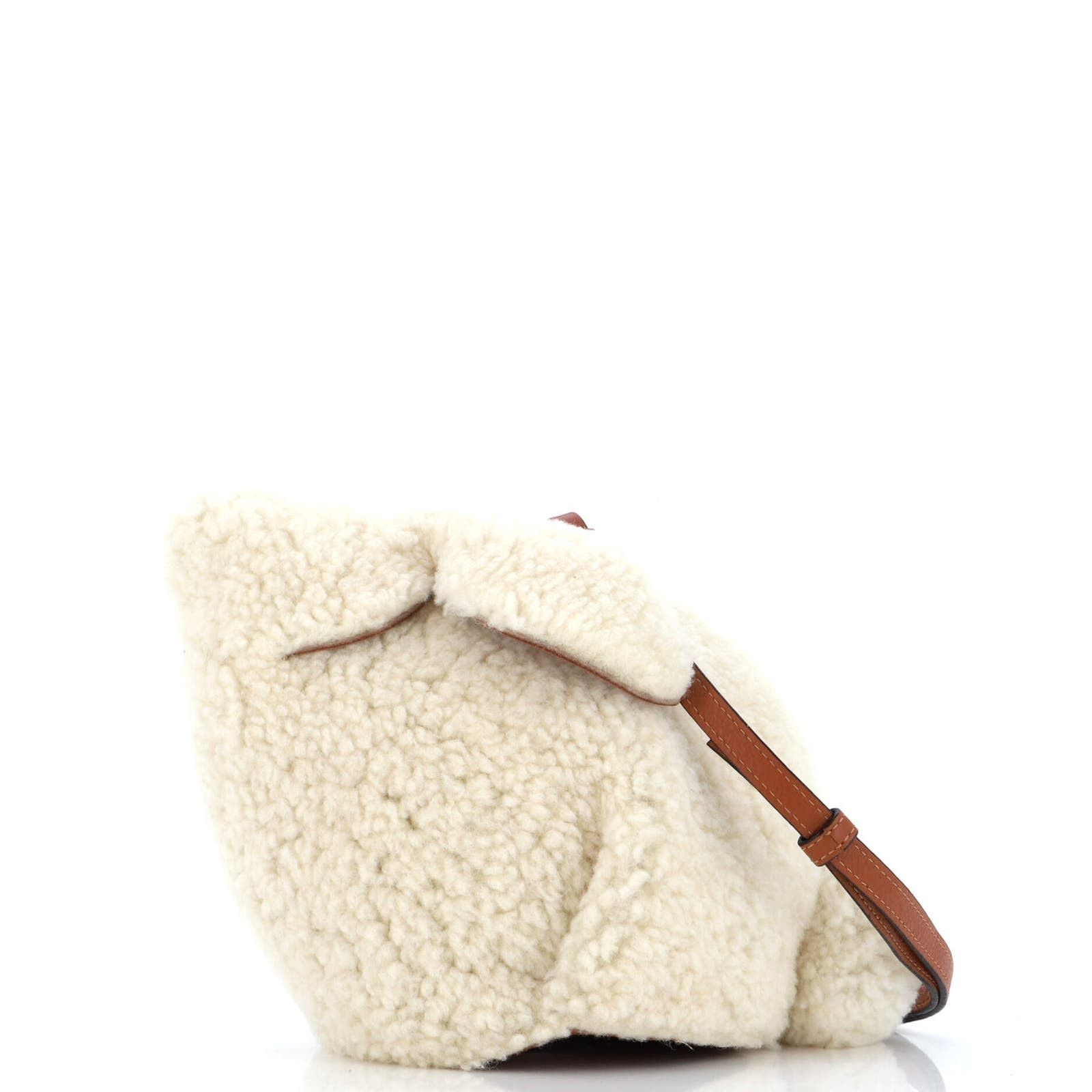 image of Loewe Rabbit Crossbody Bag Shearling Mini in Beige, Women's