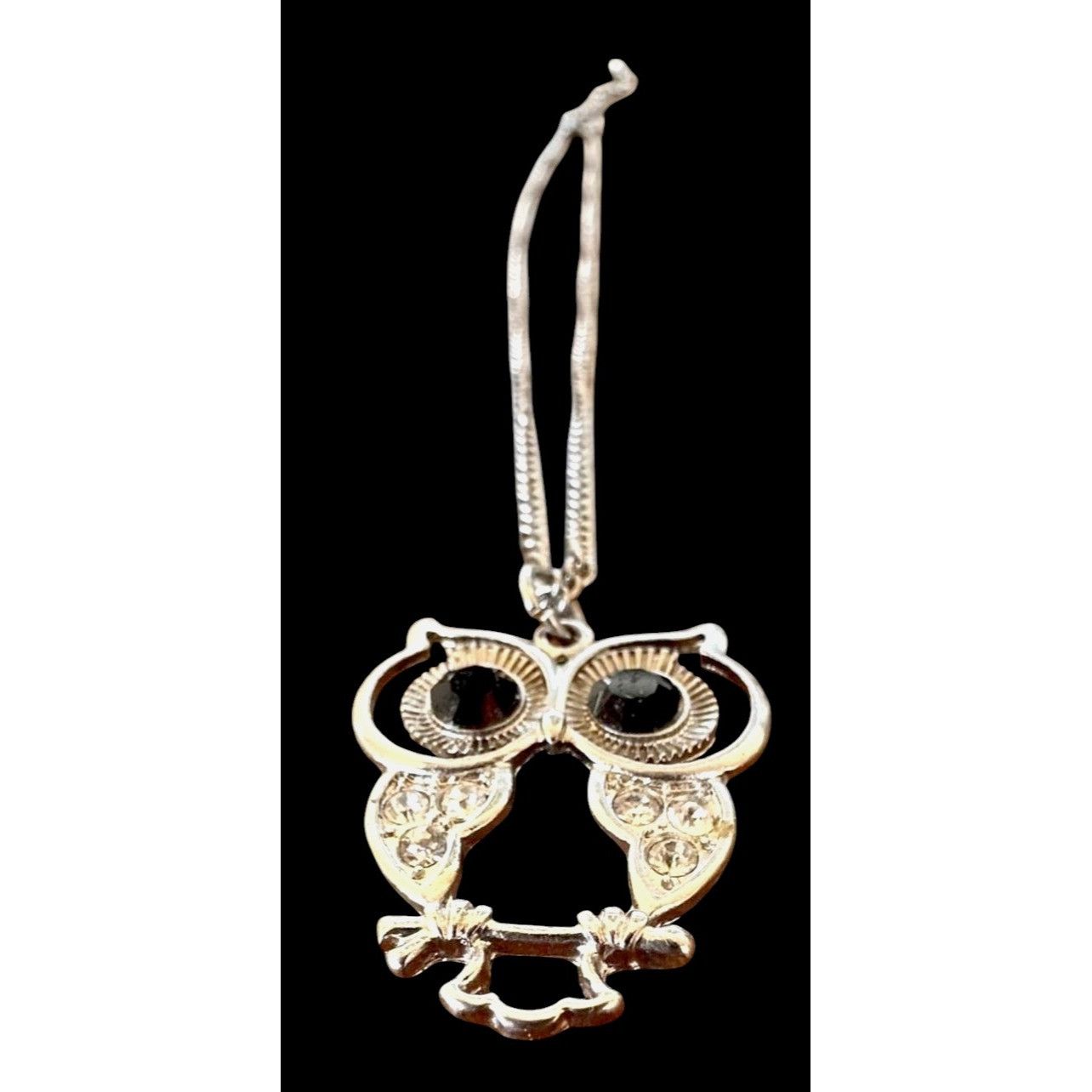 Vintage Vintage Owl Necklace Pendant 18 in Chain Crystals Chi Omega Size ONE SIZE - 3 Thumbnail