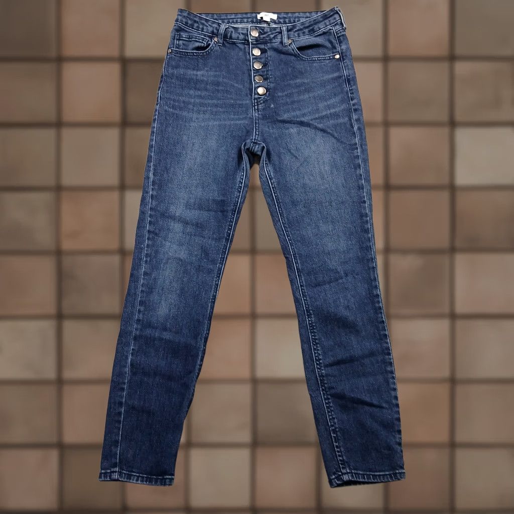 Nordstrom BP. Nordstrom High Rise Skinny Jeans Women's 29 Blue EUC Button Fly 5-Pocket Denim Cotton Spandex Stretch Size 29" - 1 Thumbnail