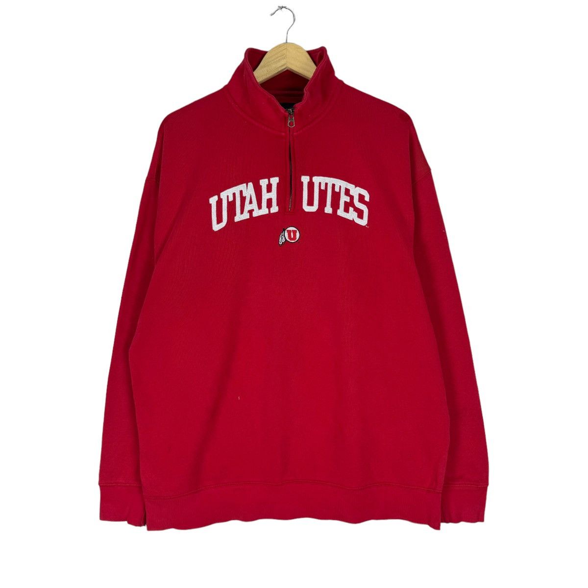 Jansport ☀️UTAH UTES NFL HALF ZIP SWEATSHIRT CREWNECK Size US XL / EU 56 / 4 - 1 Thumbnail