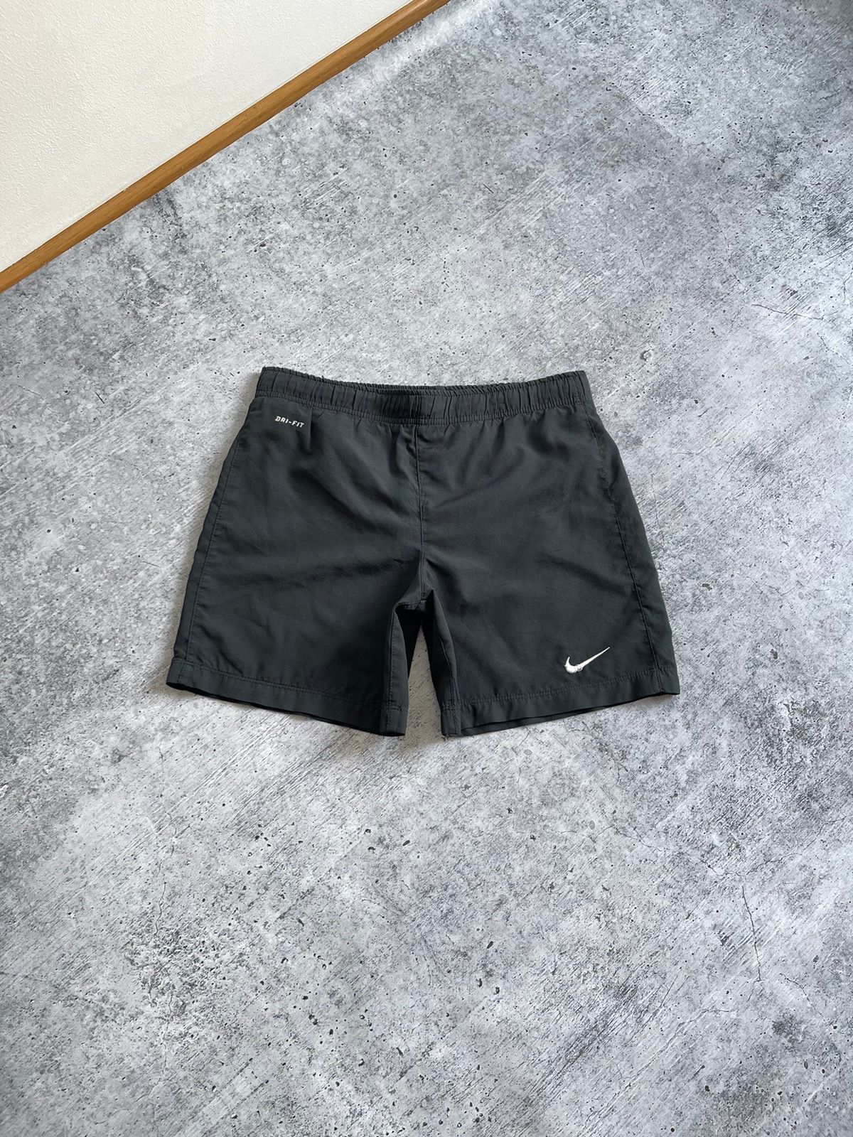 Pre-owned Nike X Vintage Nike Nylon Logo Shorts Y2k In Black