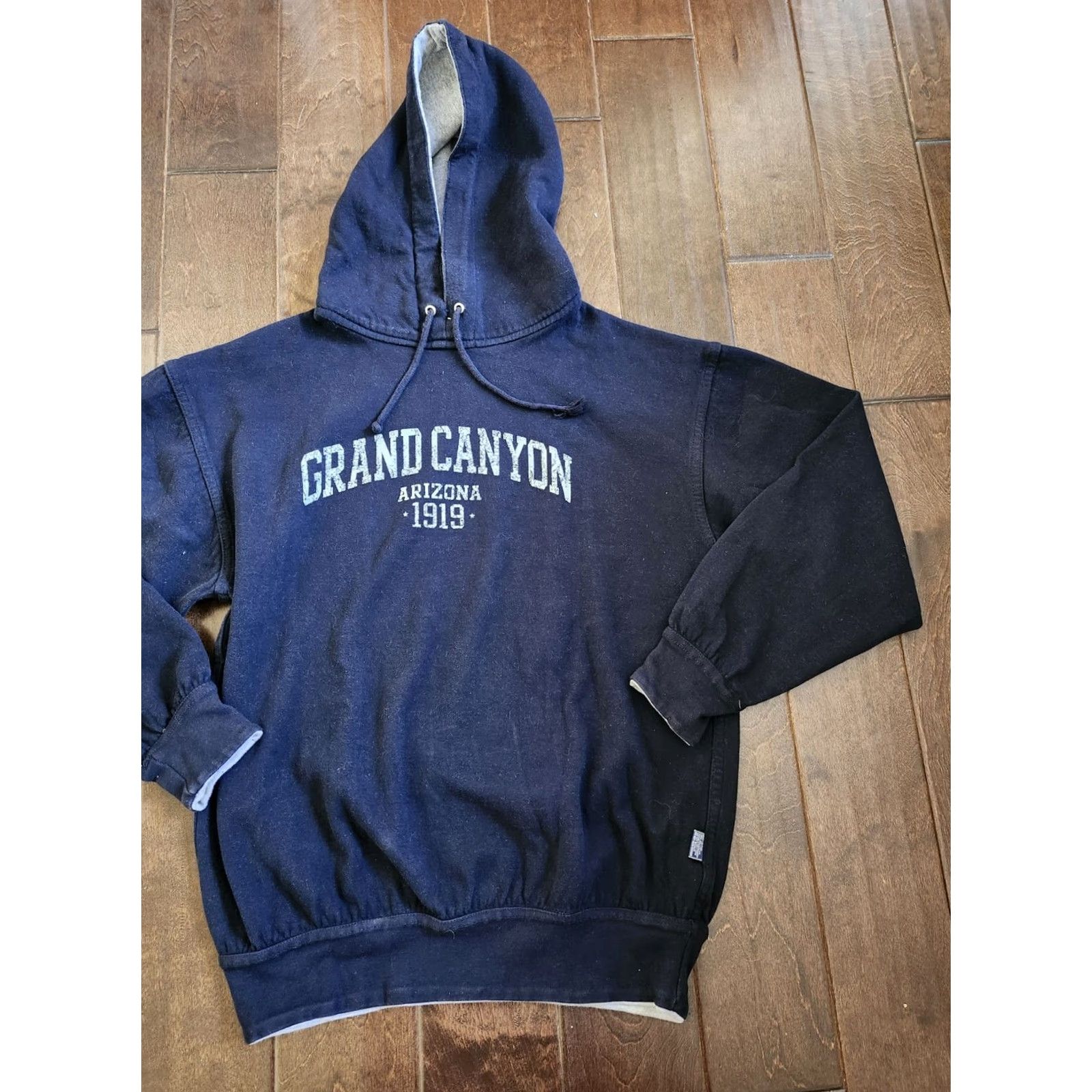 Vintage MV Sport Grand Canyon Arizona 1919 Reversible Hoodie Men L Pullover Blue Long Sleeve Cotton Polyester Size US M / EU 48-50 / 2 - 6 Thumbnail