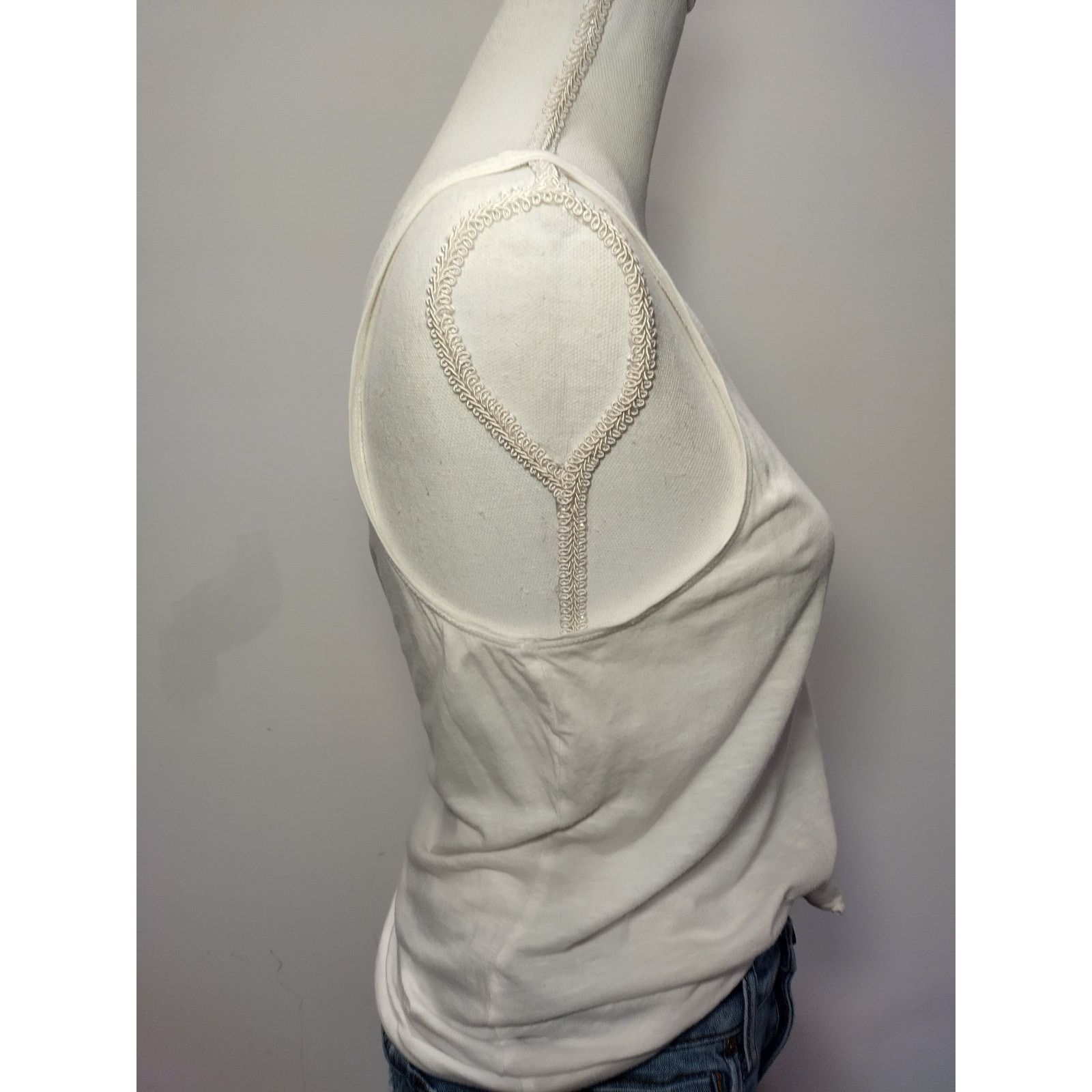 14th & Union 14th & Union Women Tank Top Tie Scoop Neck Sleeveless White Size S / US 4 / IT 40 - 7 Thumbnail