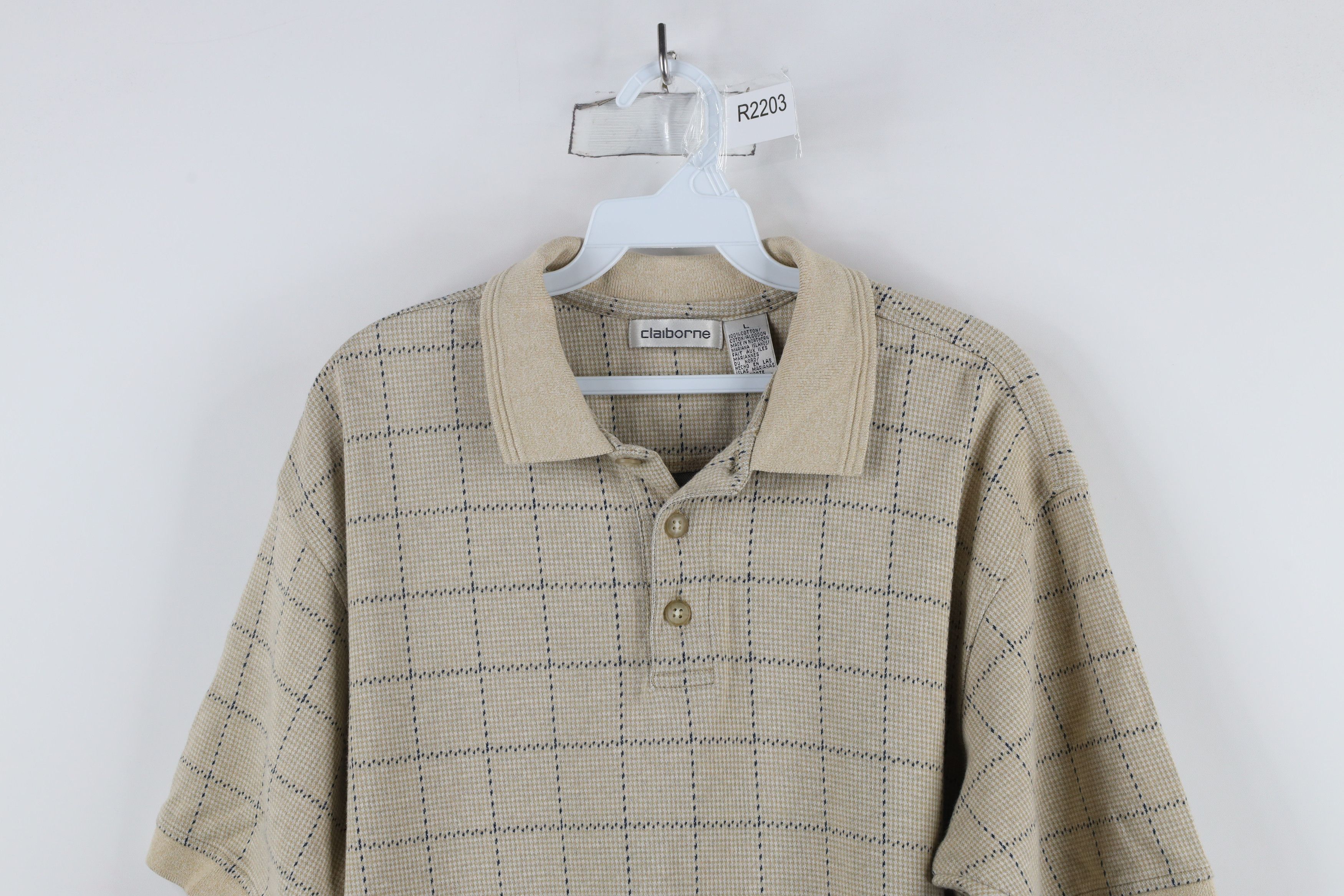 Vintage Vintage 90s Streetwear Houndstooth Plaid Collared Polo Shirt Size US L / EU 52-54 / 3 - 2 Thumbnail
