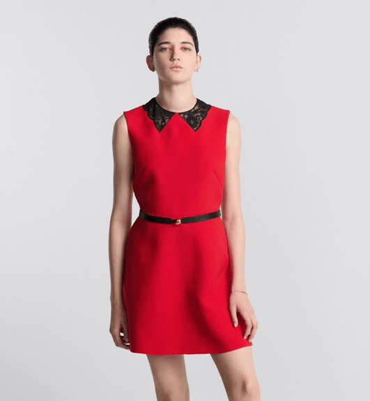 Dior o1w1db11225 441R99 Short Dress in Red Size XS / US 0-2 / IT 36-38 - 5 Thumbnail