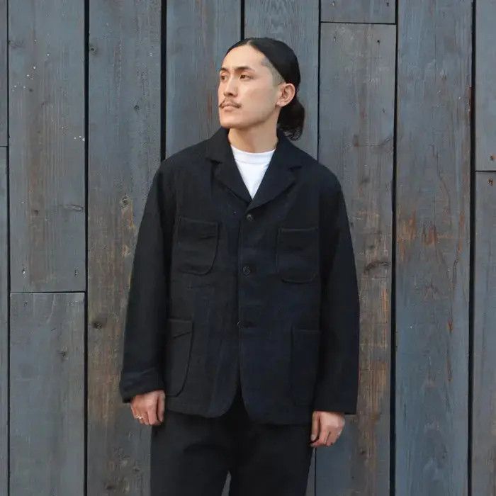 Post Overalls 3128 OK 1930 Jacket Basket Tweed Charcoal Wool Japan New! Size US XL / EU 56 / 4 - 4 Thumbnail