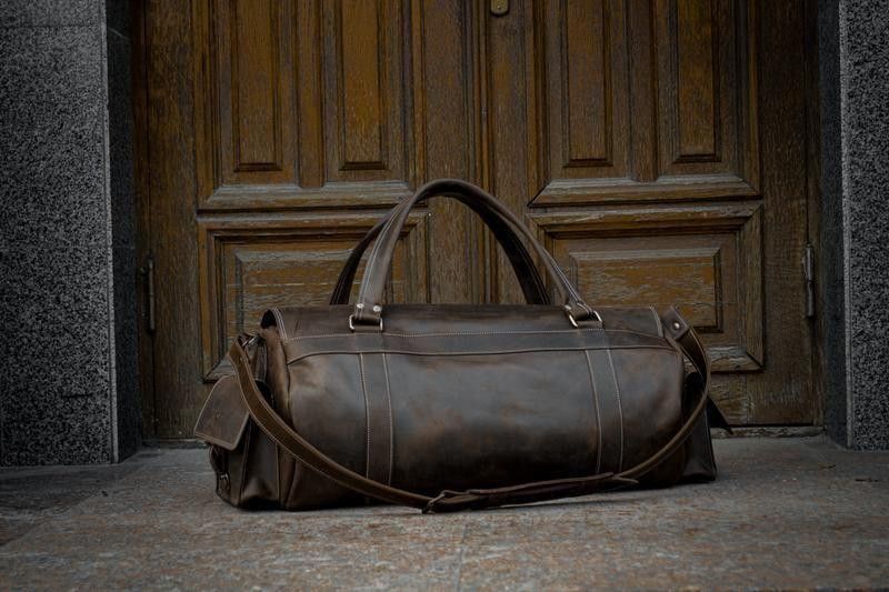 Other Genuine vintage leather travel bag. Duffel Bag. Handmade Size ONE SIZE - 3 Thumbnail