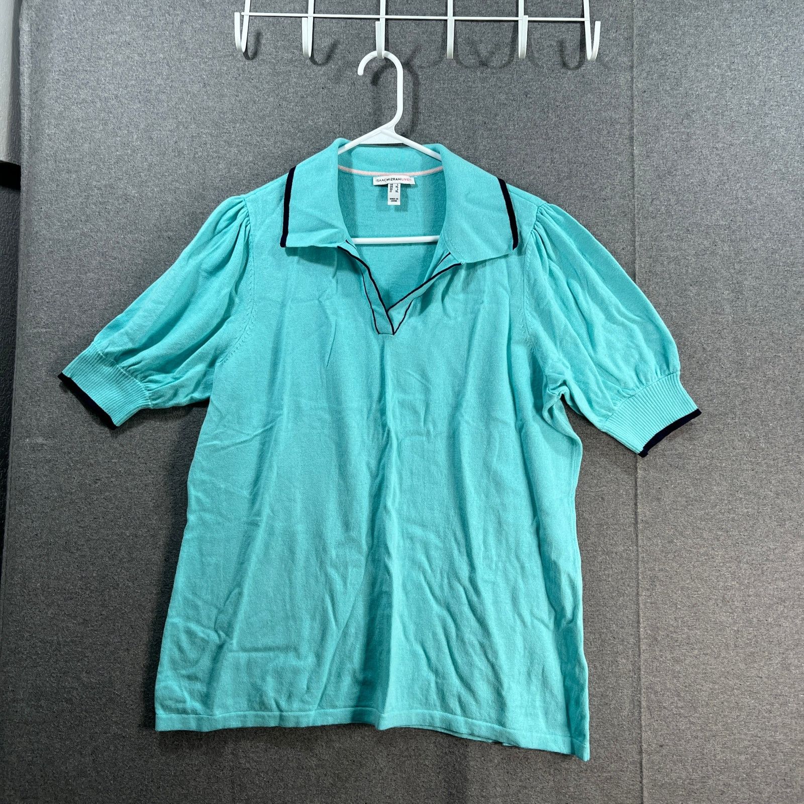 Isaac Mizrahi Isaac Mizrahi LIVE! Elbou Sleeve Polo Sueater Size L / US 10 / IT 46 - 1 Thumbnail