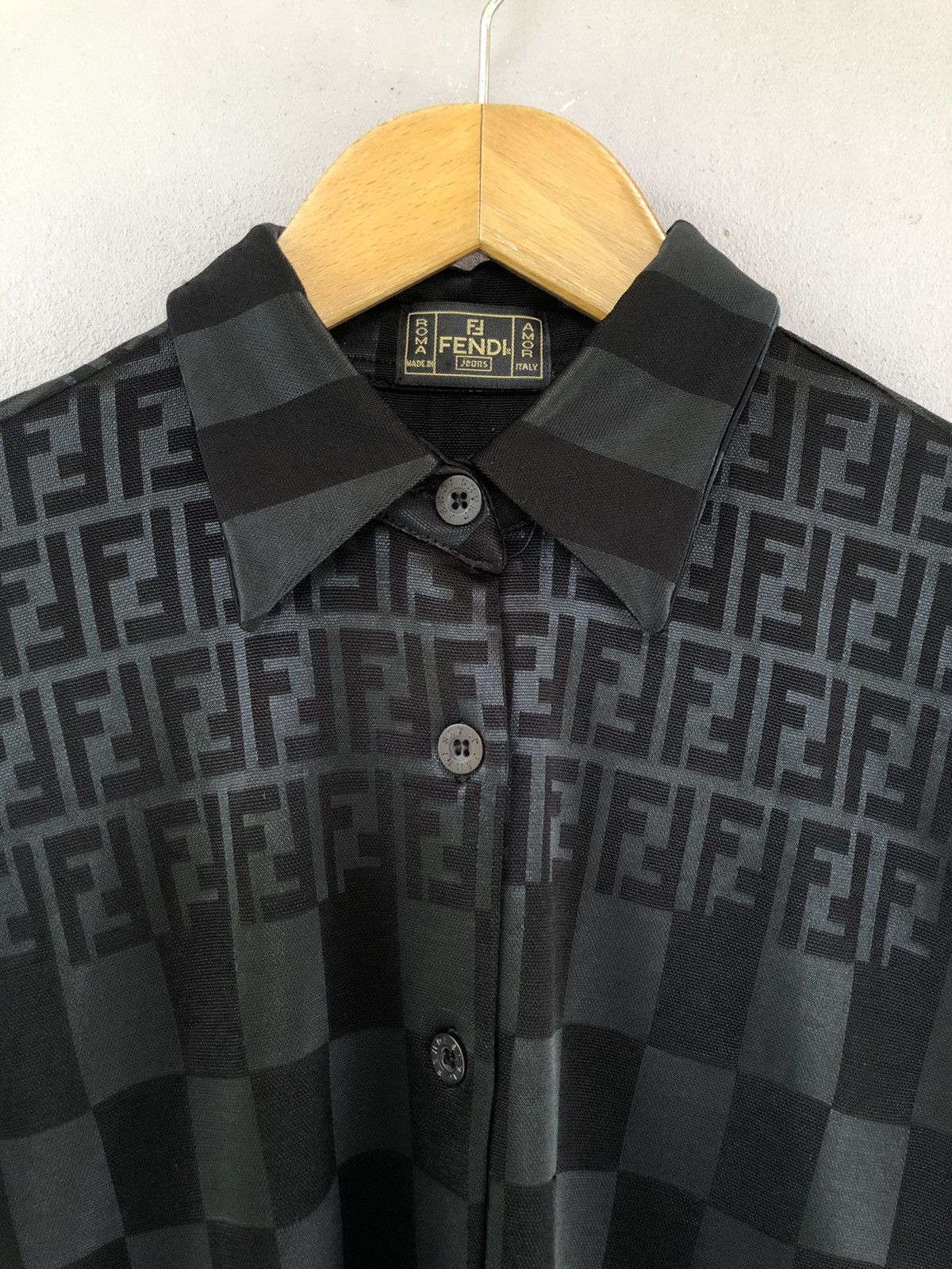 Fendi Vintage Fendi Zucca Button Up Blouse Size XS / US 0-2 / IT 36-38 - 2 Thumbnail