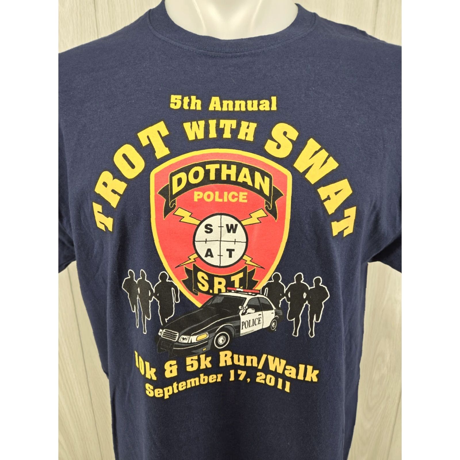 Gildan 2011 Dothan Police Trot With Swat 10K Run Mens T Shirt Blue Size Large Size US L / EU 52-54 / 3 - 2 Thumbnail