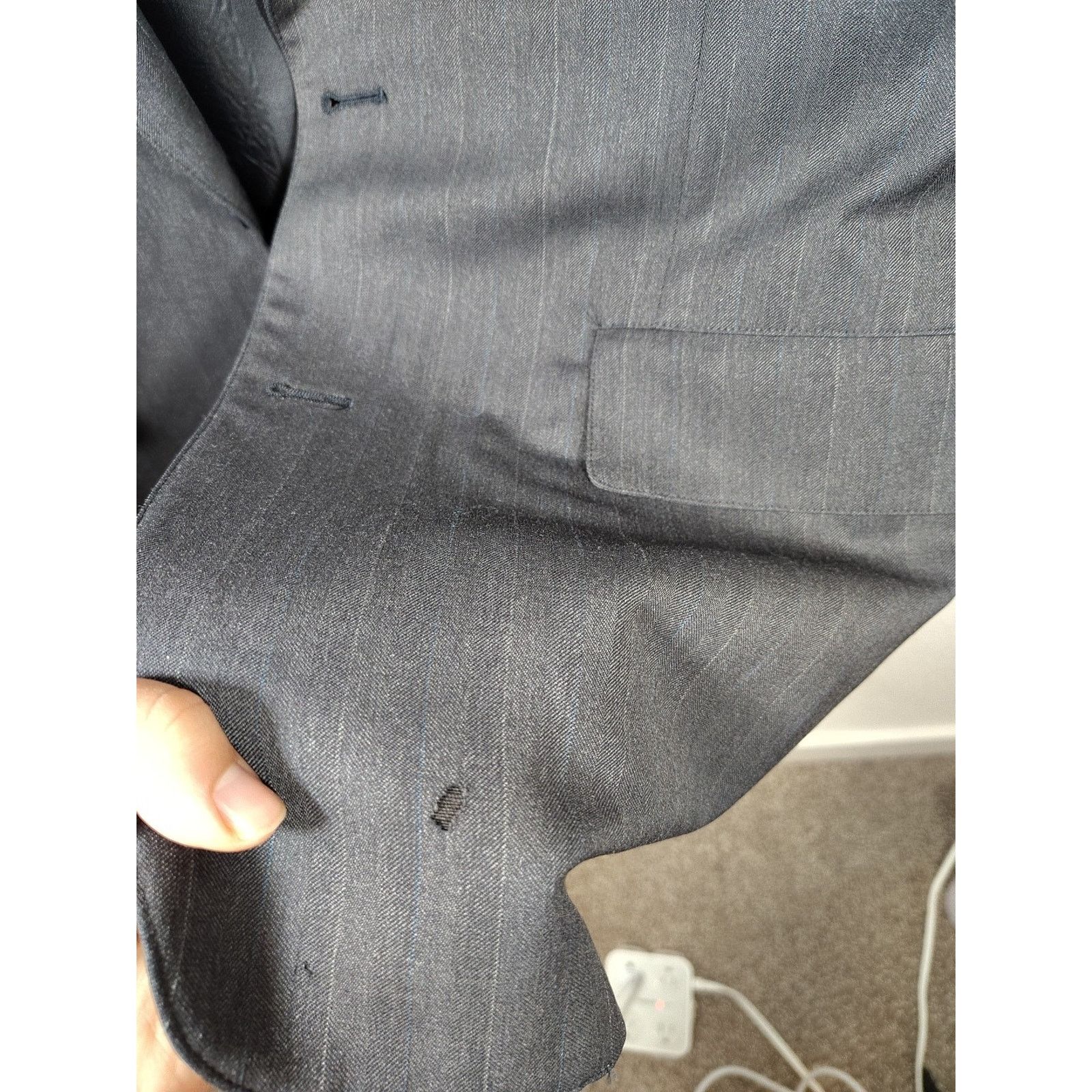 Brooks Brothers Vintage Brooks Brothers Men's Grey Pinstripe Wool Blazer 40R Size 40R - 12 Thumbnail