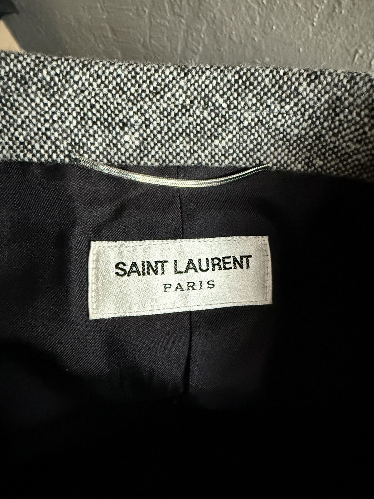 Hedi Slimane × Saint Laurent Paris FW13 Saint Laurent Paris Wool Leather Blazer Jacket 50 Size 50R - 7 Thumbnail