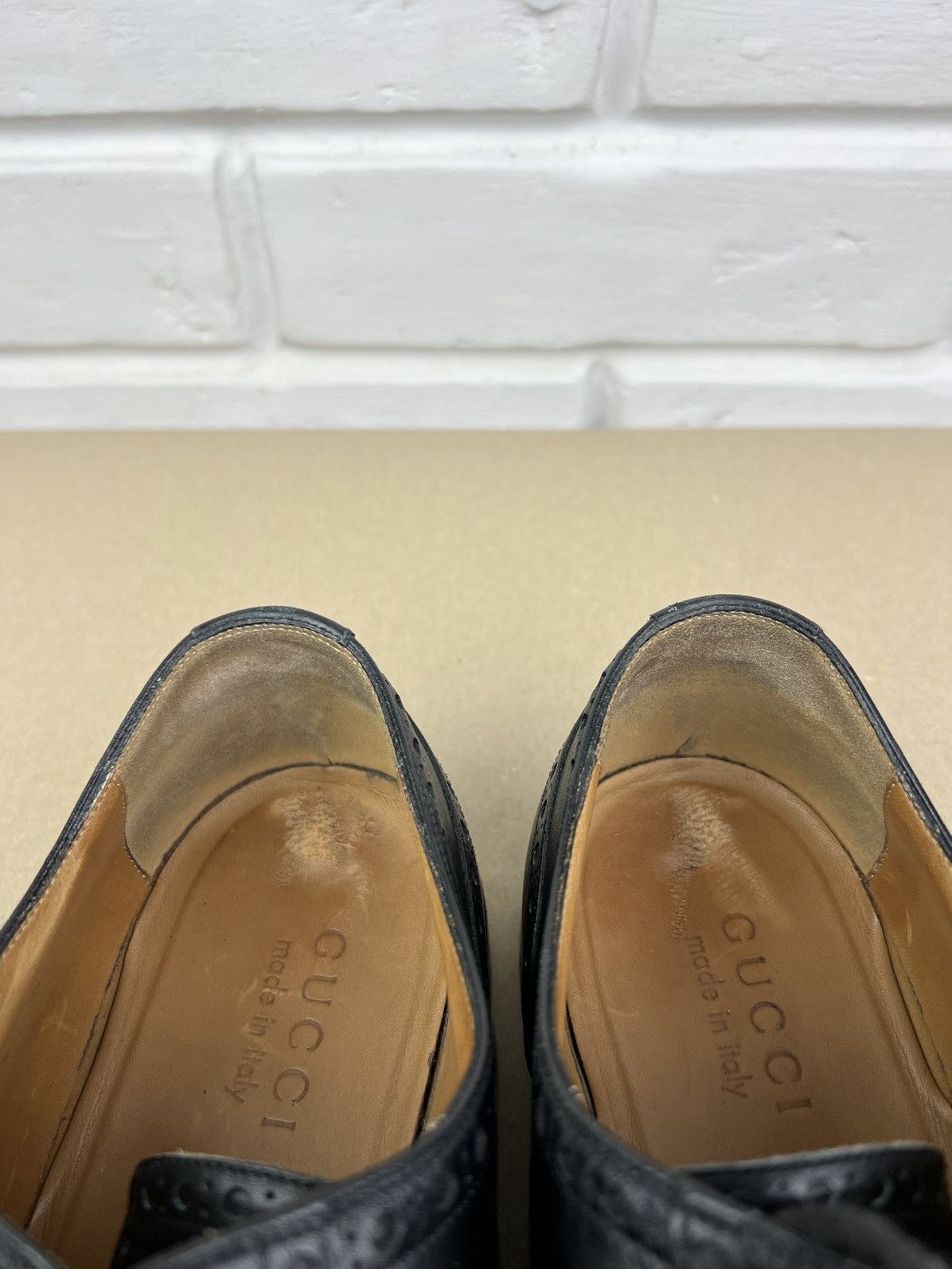 Gucci GUCCI Oxfords Brogues Leather Shoes Lace Up Logo Black Men’s Size US 9.5 / EU 42-43 - 16 Thumbnail