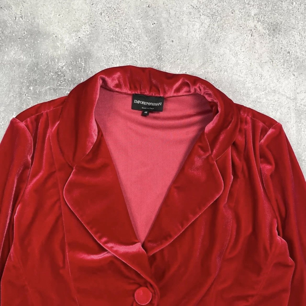 Emporio Armani Emporio Armani Two Button Velour Blazer Women’s Red Size 46 Size L / US 10 / IT 46 - 4 Thumbnail