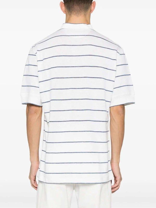 Brunello Cucinelli o1y0526 Crewneck T-Shirt in Cream/Black Size US M / EU 48-50 / 2 - 3 Thumbnail