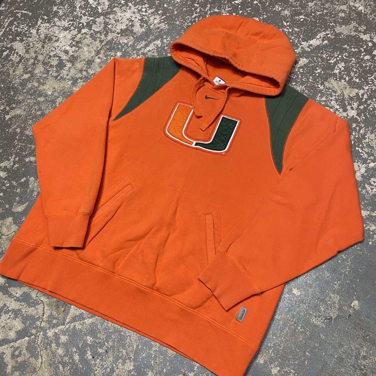 Nike × Vintage Vintage Nike Miami University Center Swoosh Hoodie Size US XL / EU 56 / 4 - 2 Thumbnail