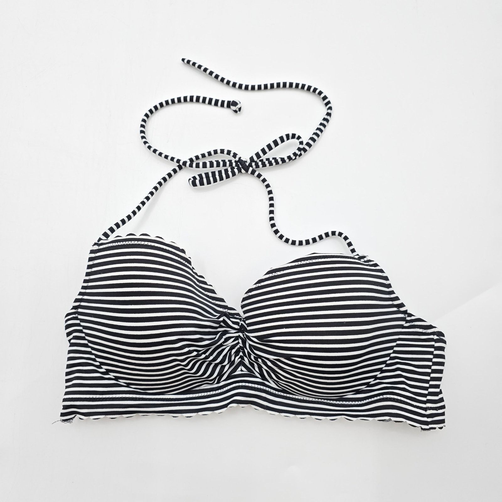 Victoria's Secret Victoria's Secret Black White Stripe Halter Bikini Top S 34B Size ONE SIZE - 1 Thumbnail