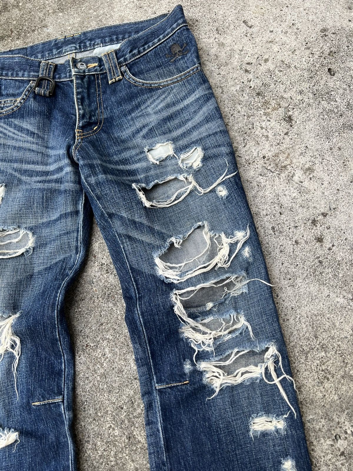 Japanese Brand 💥Japanese Brand Roen Distress Punk Jean Very Rare Size US 30 / EU 46 - 9 Thumbnail