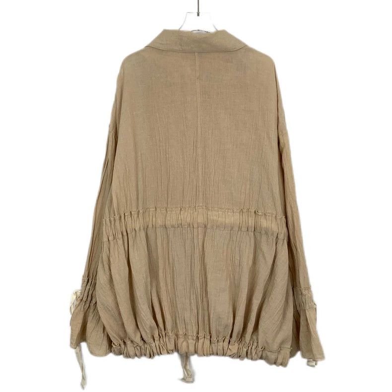 Loewe Loewe Brown pleated ribbon cotton collar long sleeve sun p Size 4XL / US 24-26 - 2 Thumbnail