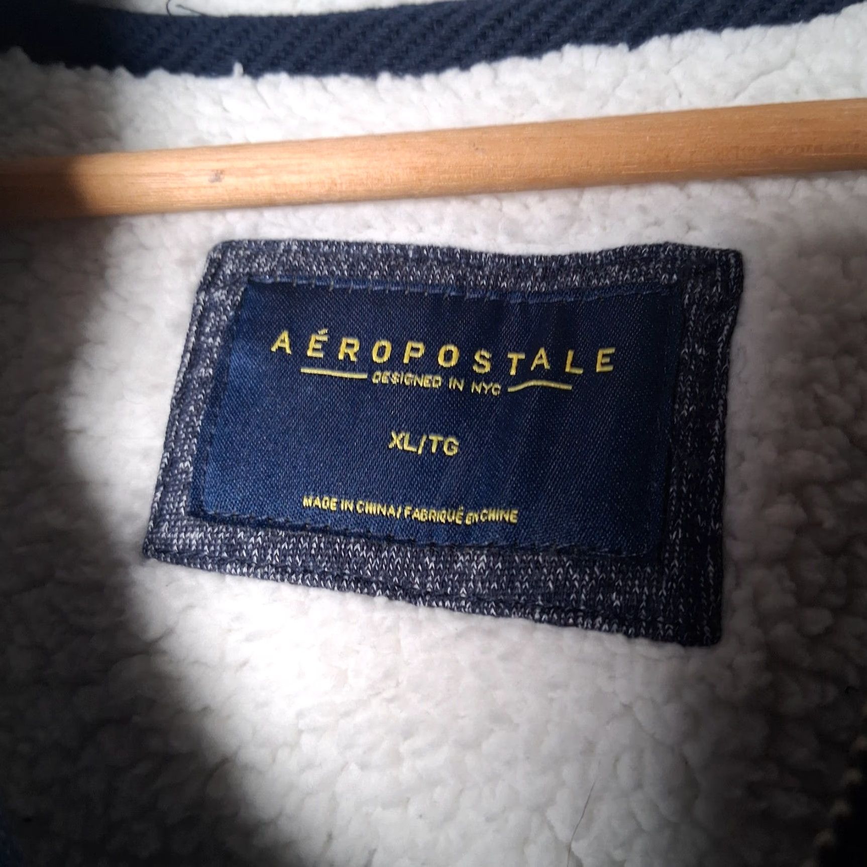 Aeropostale Aeropostale Hoodie Men XL Sherpa Lined Zip Blue New York AERO Hoodie Full Zip Pockets Embroidered Size US XL / EU 56 / 4 - 4 Thumbnail