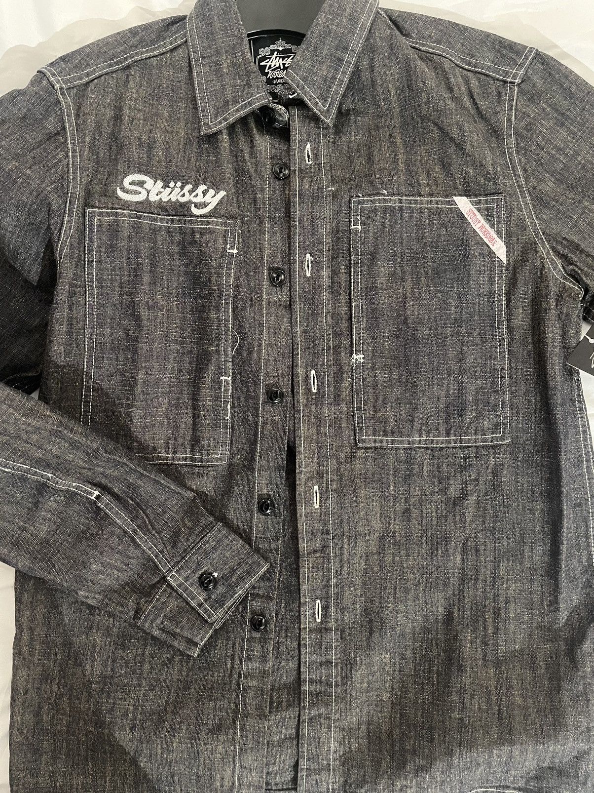 Stussy × Vintage VINTAGE STUSSY WORKGEAR BUTTON-UP Size US M / EU 48-50 / 2 - 1 Thumbnail