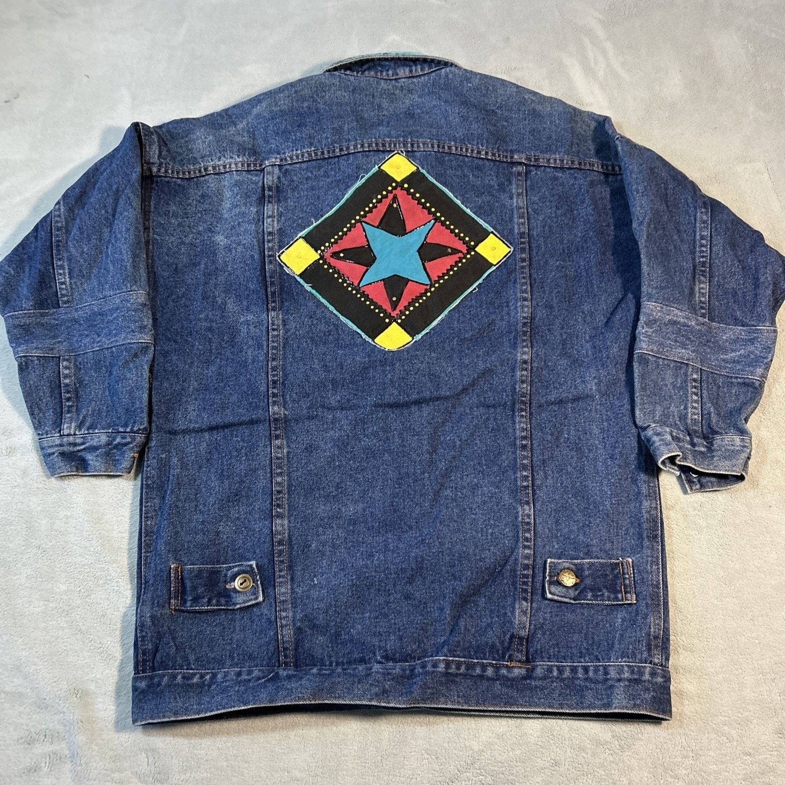 Levi's Denim Barn Jacket Native Paint Women 1X Sergio Valente Chore Size XL / US 12-14 / IT 48-50 - 2 Thumbnail