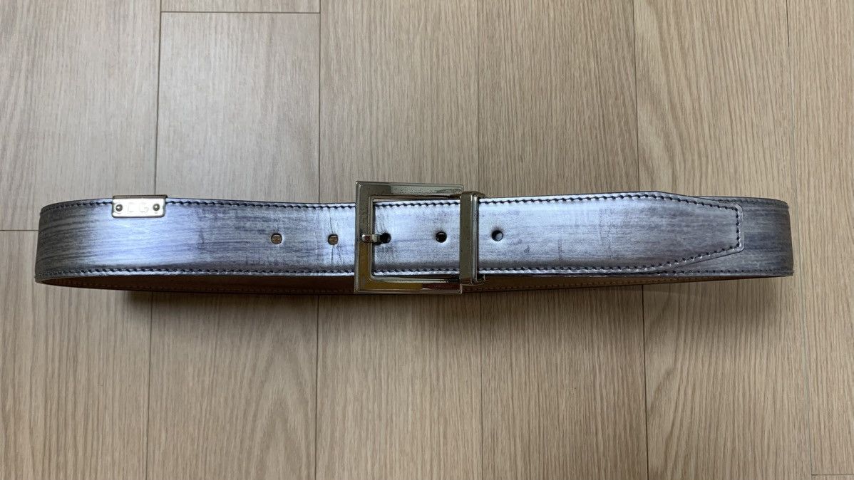 Dolce & Gabbana Dolce & Gabbana FW 2007 Silver Brushed Runway Belt Size 28 - 4 Thumbnail