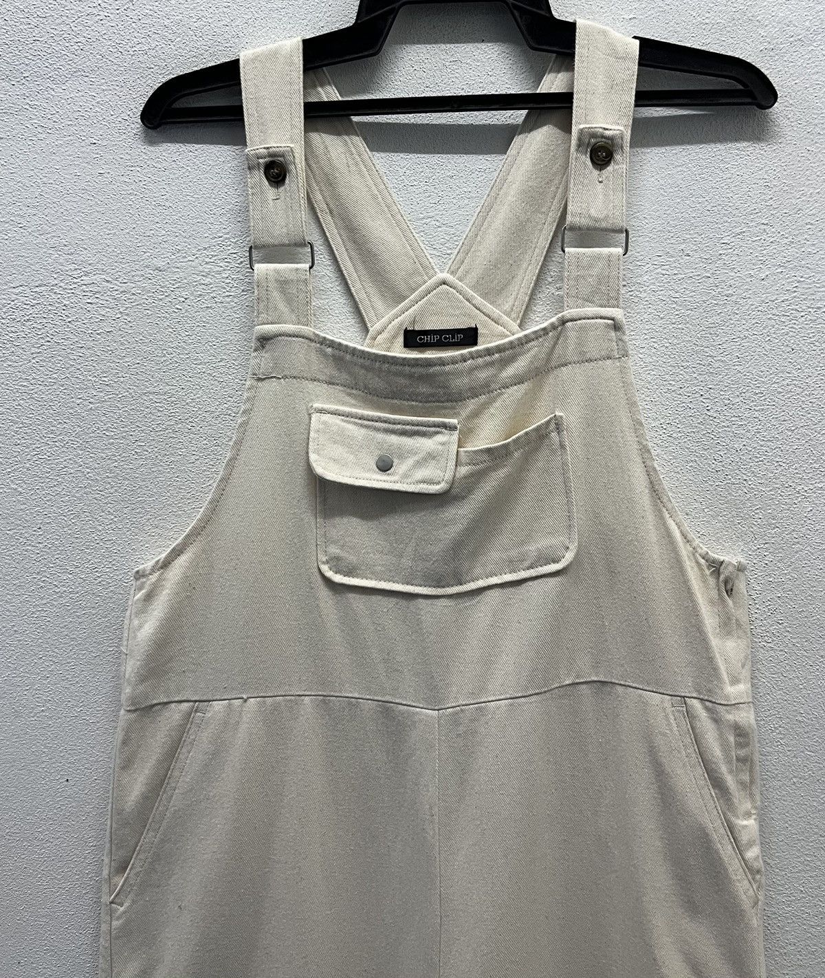 Vintage CHIP CLIP Beige Cotton Overalls – Women’s Size L Size US 37 - 3 Thumbnail