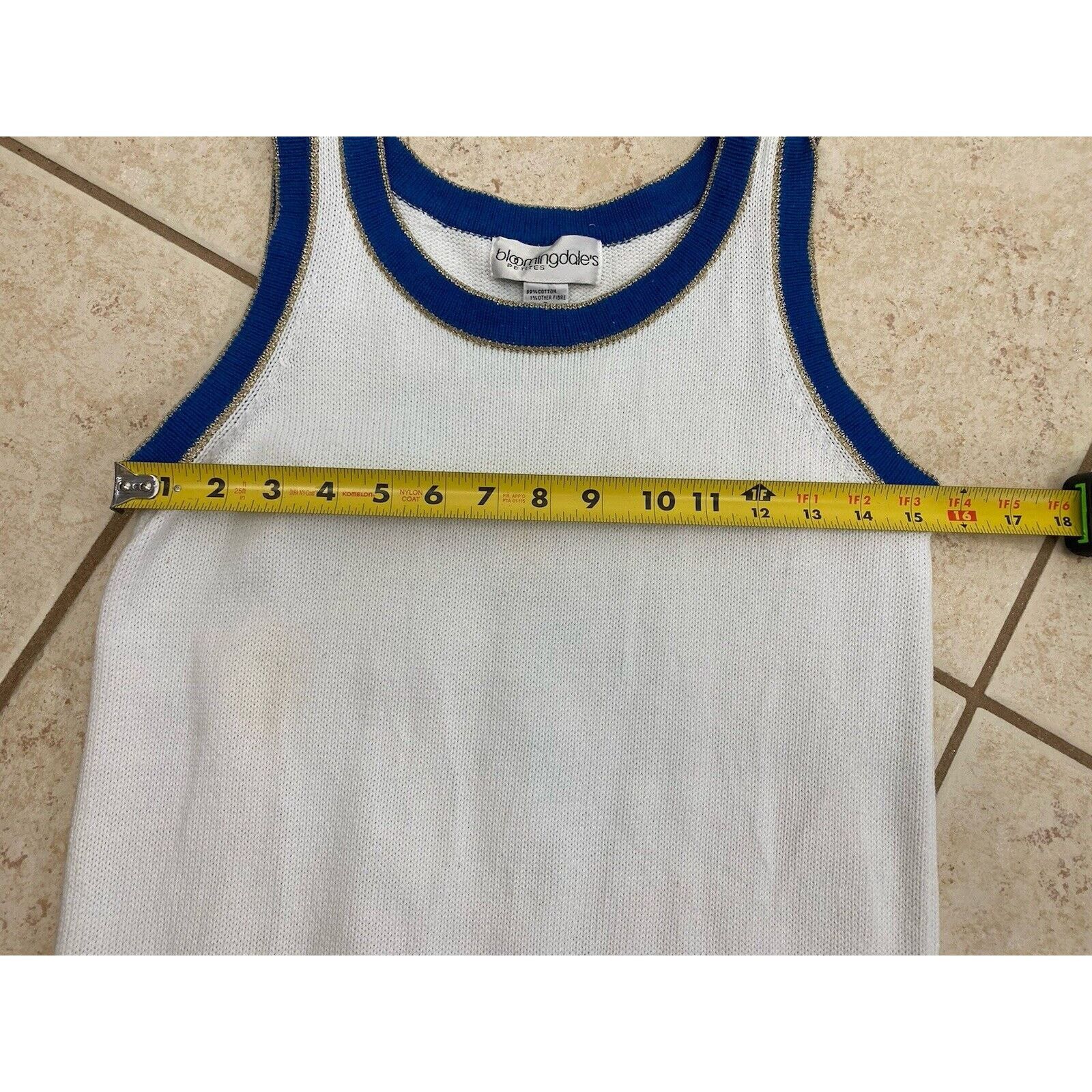Bloomingdale's Bloomingdales Women's White Blue Gold Knit Sheath Dress S Size S / US 4 / IT 40 - 9 Thumbnail