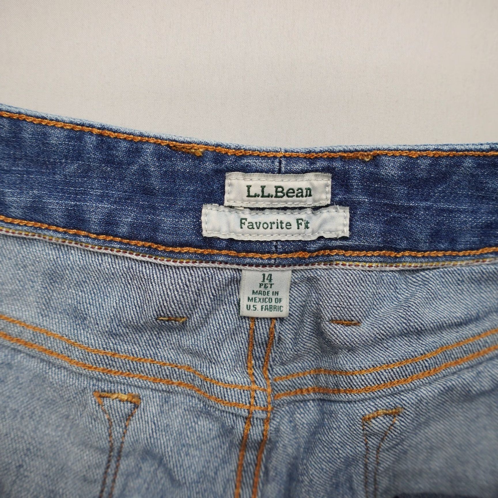 Vintage LL Bean Favorite Fit Jeans Womens 14 Petite Blue Mid Rise Straight Denim Jeans Size 36" / US 14 / IT 50 - 3 Thumbnail