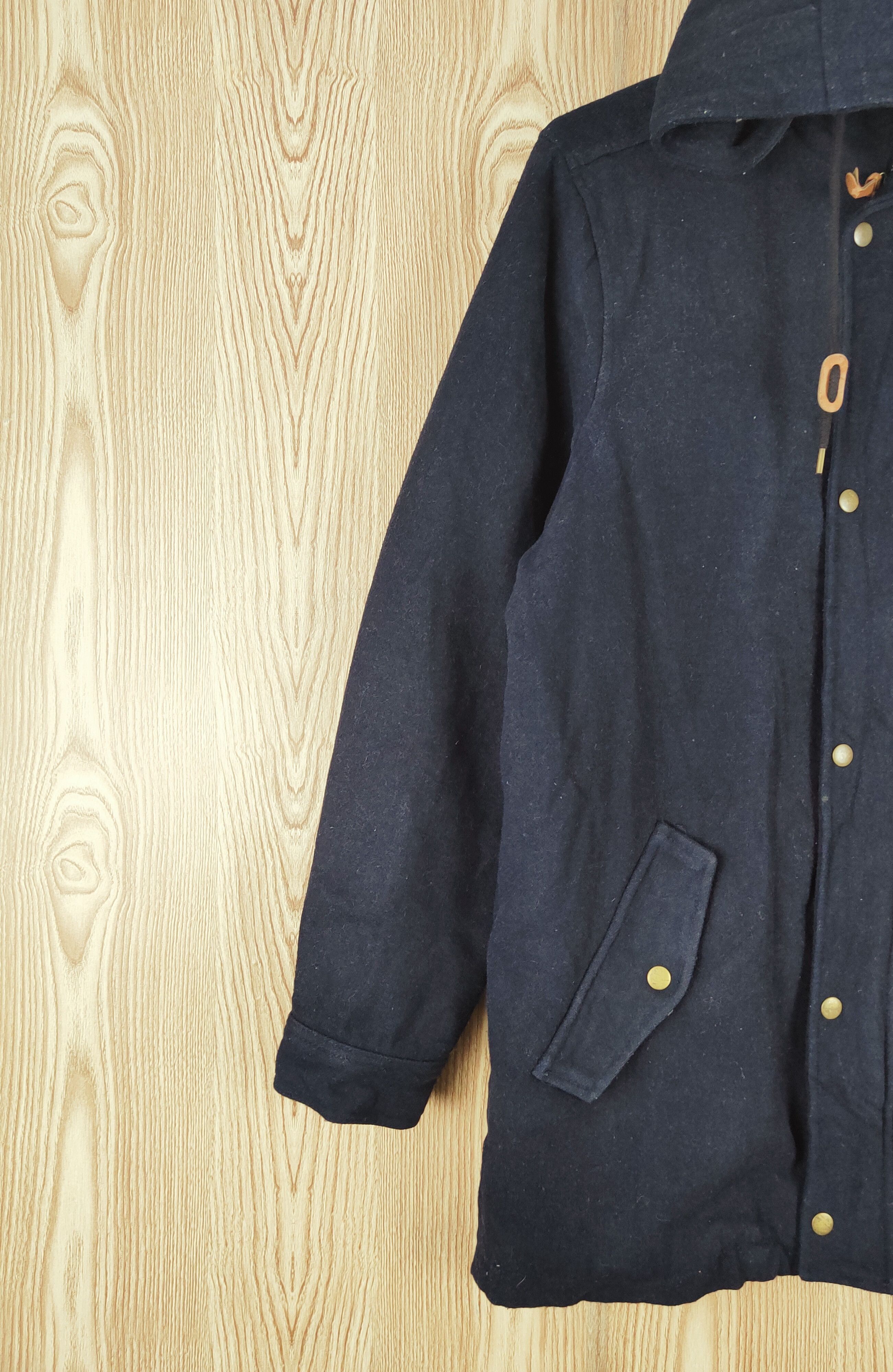 Old Navy × Vintage Vintage&rare design by Old Navy Dark Blue Wool Hoodie Coats Size US L / EU 52-54 / 3 - 3 Thumbnail