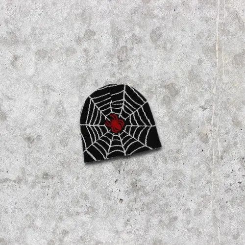 VIBE 🕷️🕸️ Spider Web Beanie Hat y2k 🕸 Size ONE SIZE - 2 Thumbnail