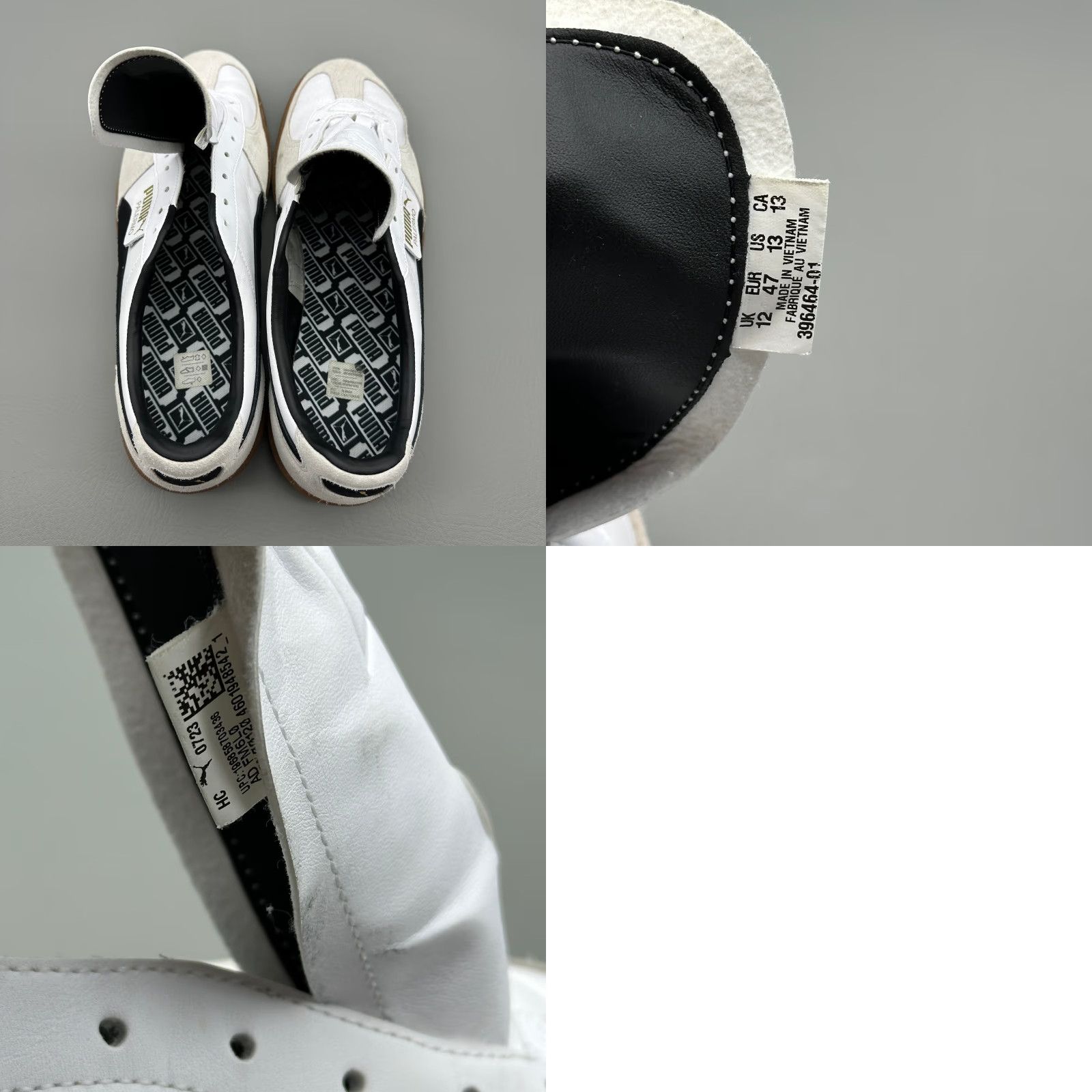Puma VINTAGE Puma Palermo Mens Size 13 White Leather Soccer Futbol Gum Sole Casual 396464-01 Size ONE SIZE - 9 Thumbnail