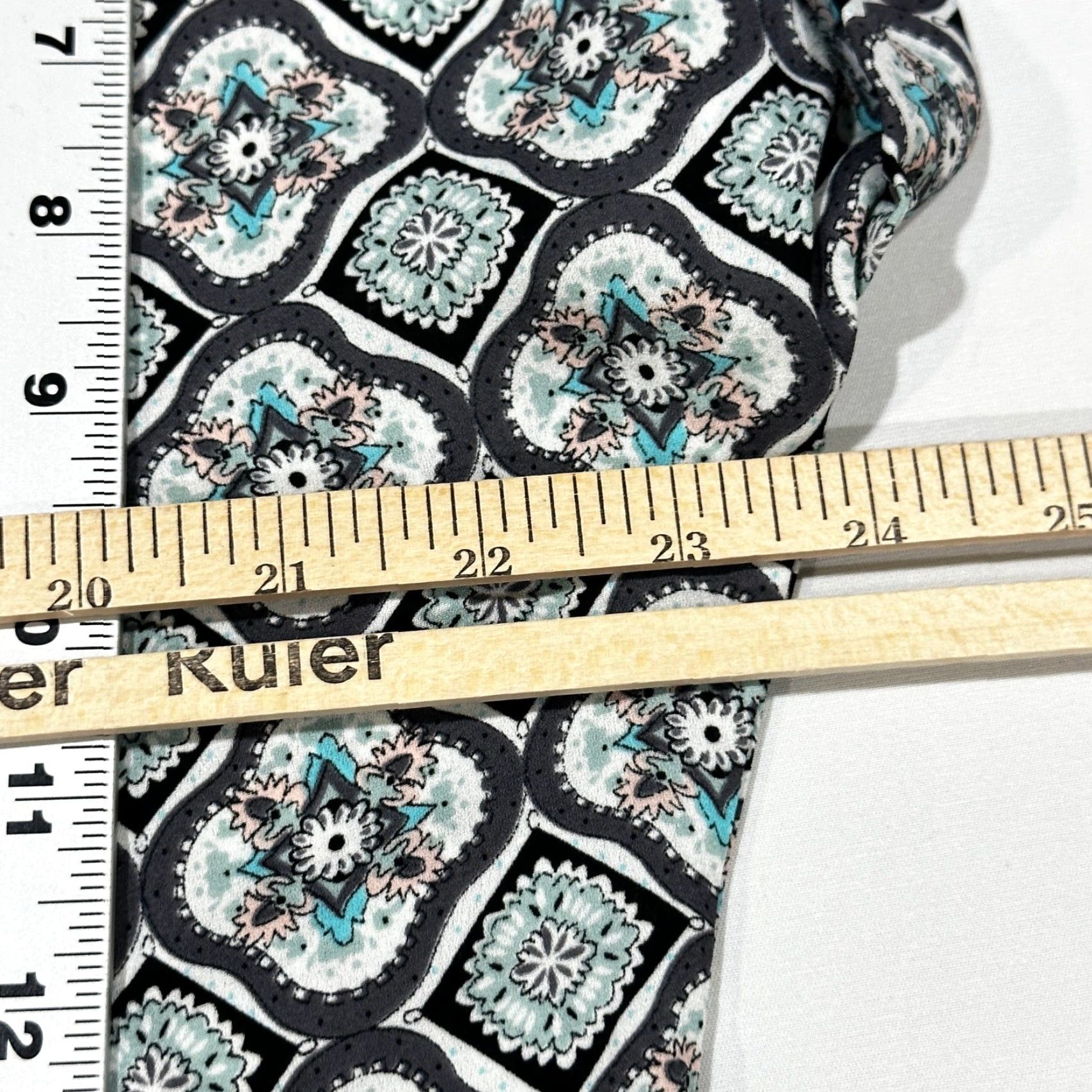 Vintage LUSH Blouse Womens S Green Gray Paisley All Over Print Boho Shirt Shirt (Pullover) Regular Short Sleeve Size S / US 4 / IT 40 - 7 Thumbnail