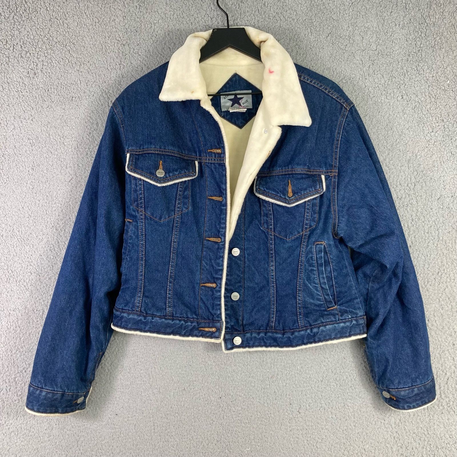Other VTG Blue Star Apparel Denim Jacket Sherpa Style Rare Large Size L / US 10 / IT 46 - 3 Thumbnail